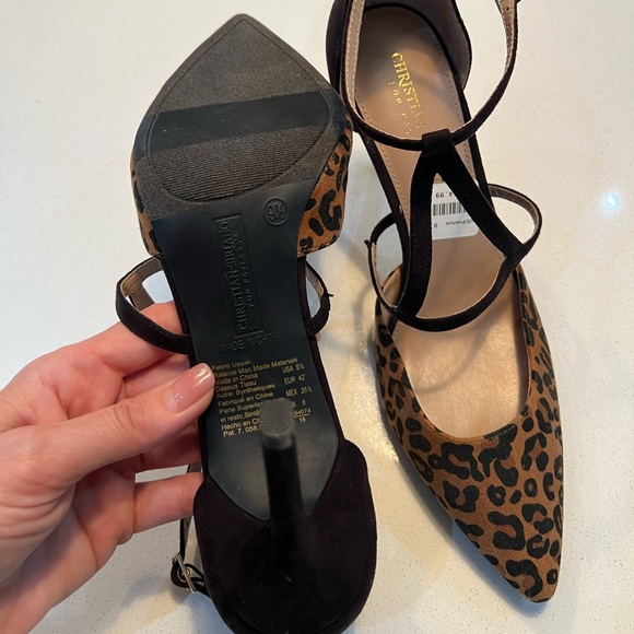 Black and leopard Christian Siriano heels. Size 9.5 - Picture 4 of 7